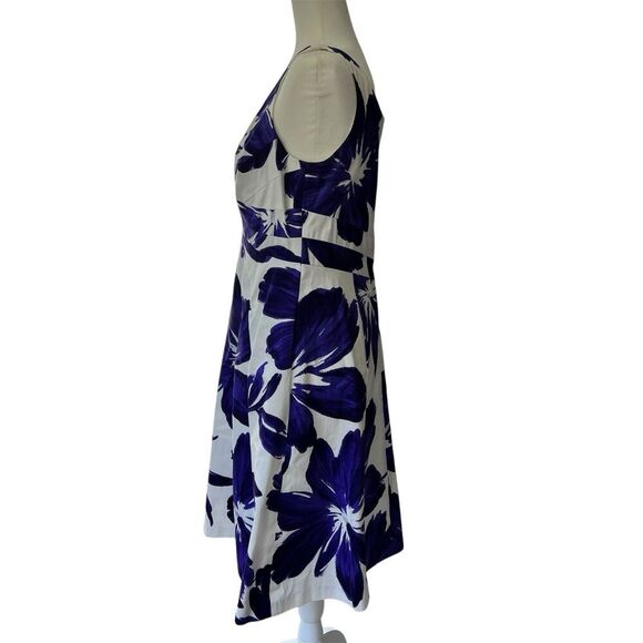 Jones New York Fit And Flare Purple Floral Sleeveless Midi Dress Sz 10 RN 54050 - Picture 7 of 9